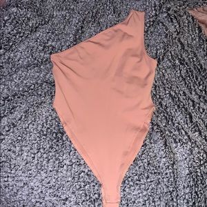 Apricot one shoulder bodysuit